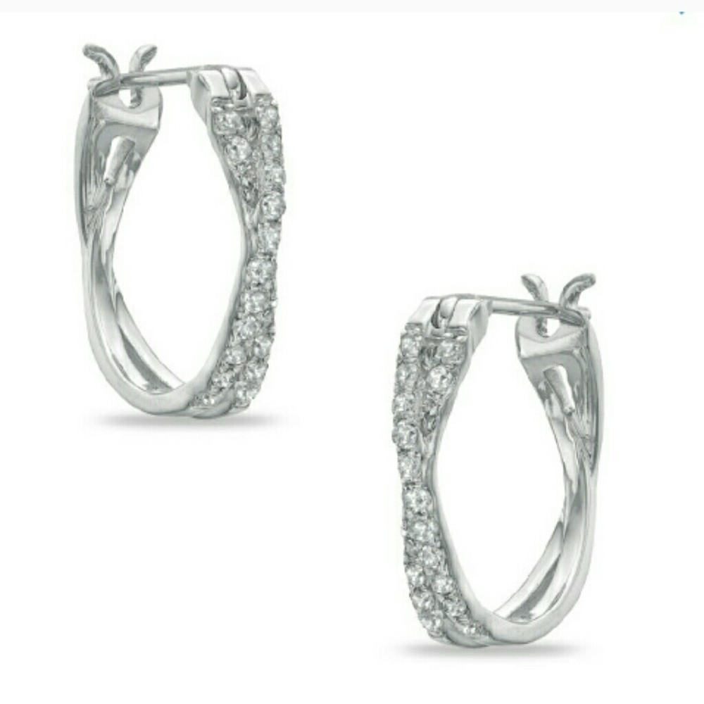 Genuine diamond hoop earings from zales
